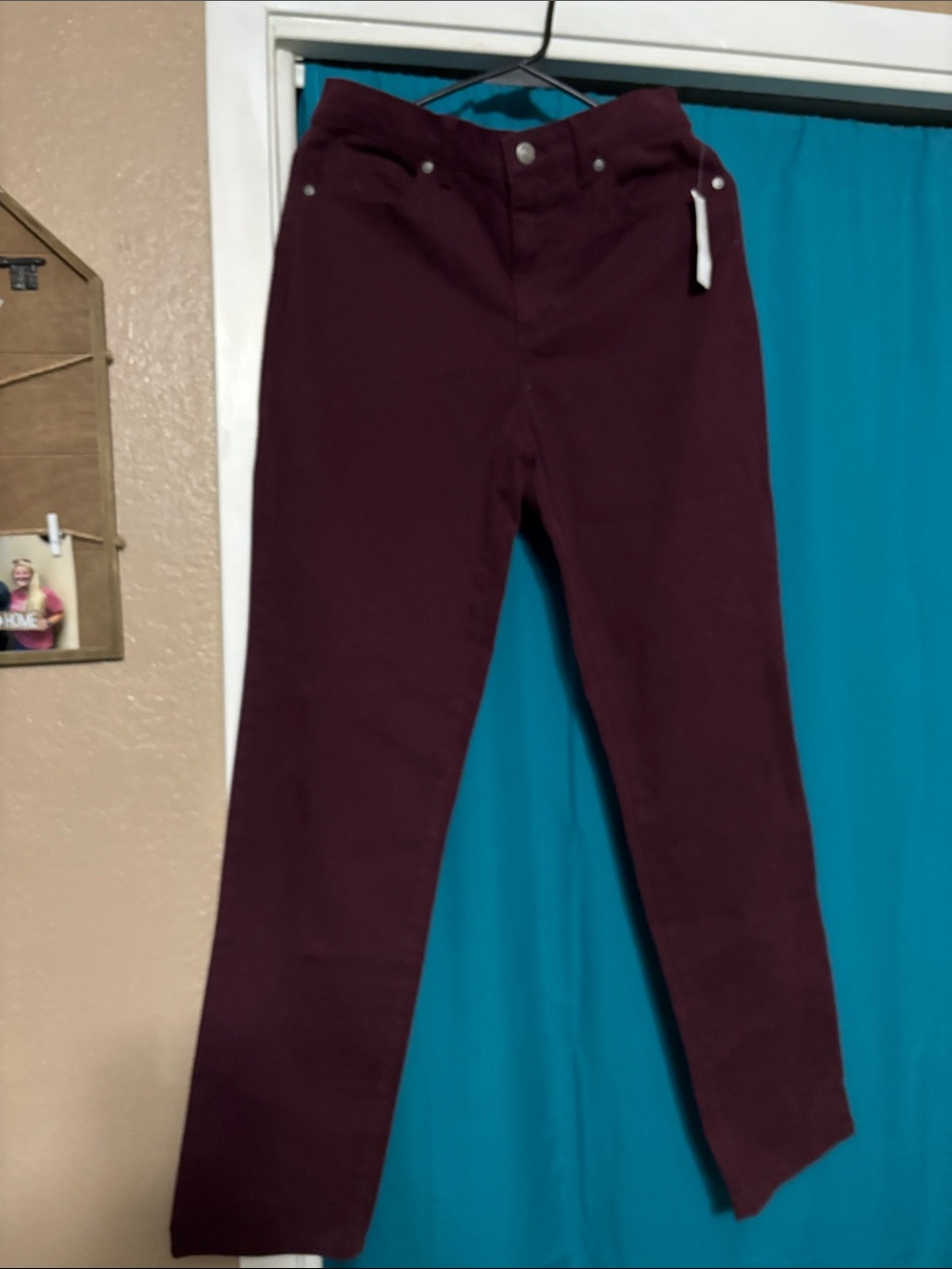 Gloria Vanderbilt Deep Wine Straight-Leg Jeans